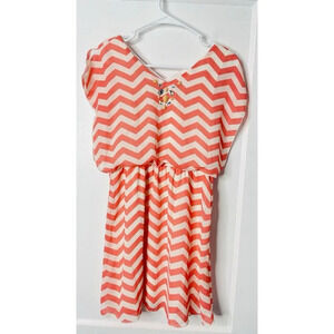 Speechless Mini Dress Sz XL 14/16 Chevron Beaded Classic Chiffon Boho Casual